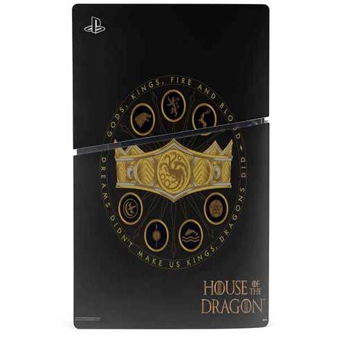 HBO House of the Dragon Crown and Sigils PS5 Slim Digital Edition Console Skin