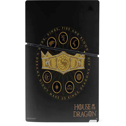 HBO House of the Dragon Crown and Sigils PS5 Slim Digital Edition Console Skin