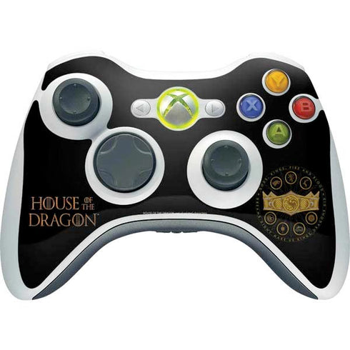 HBO House of the Dragon Crown and Sigils Xbox 360 Wireless Controller Skin