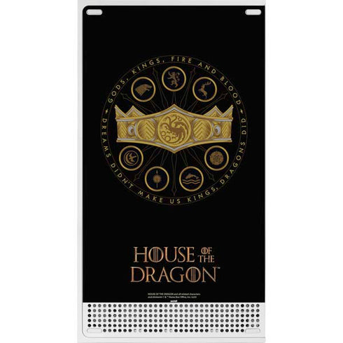 HBO House of the Dragon Crown and Sigils Xbox Series S Console Skin