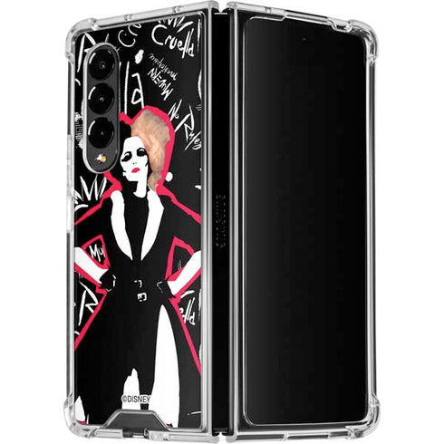 Disney Cruella (2021) Animated Pattern Galaxy Z Fold4 5G Clear Case