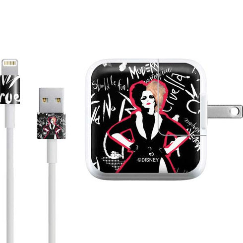 Disney Cruella (2021) Animated Pattern iPad Charger (10W USB) Skin