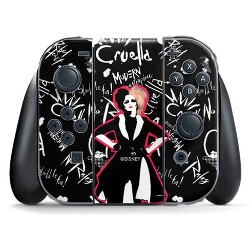 Disney Cruella (2021) Animated Pattern Nintendo Switch (2017-2021) Joy-Con Controller Skin
