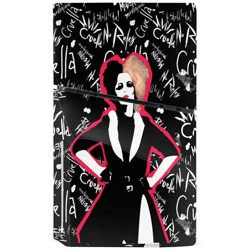 Disney Cruella (2021) Animated Pattern PS5 Slim Disk Bundle Skin
