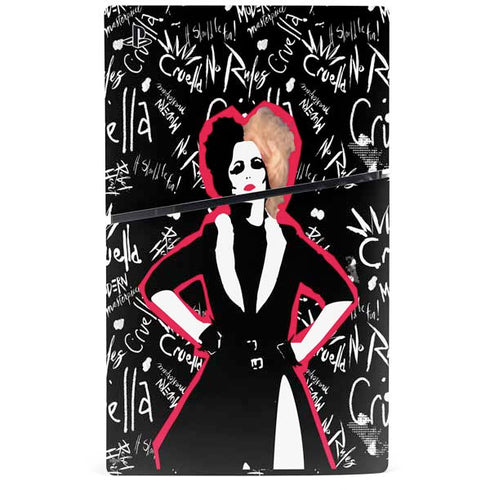 Disney Cruella (2021) Animated Pattern PS5 Slim Digital Edition Bundle Skin
