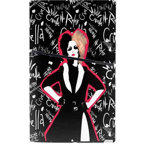 Disney Cruella (2021) Animated Pattern PS5 Slim Digital Edition Console Skin