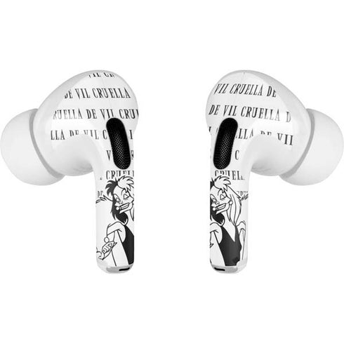 Disney Villains Cruella de Vil Black and White Apple AirPods Pro Skin