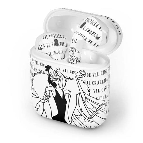 Disney Villains Cruella de Vil Black and White Apple AirPods Skin