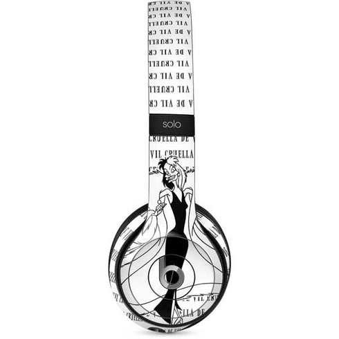Disney Villains Cruella de Vil Black and White Beats Solo 2 Wired Skin