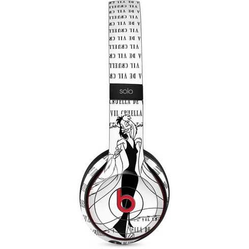 Disney Villains Cruella de Vil Black and White Beats Solo 2 Wireless Skin