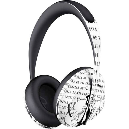 Disney Villains Cruella de Vil Black and White Bose Noise Cancelling Headphones 700 Skin