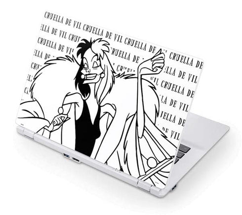 Disney Villains Cruella de Vil Black and White Acer Chromebook Skin