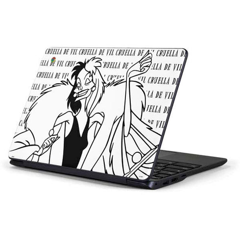 Disney Villains Cruella de Vil Black and White Samsung Chromebook Skin