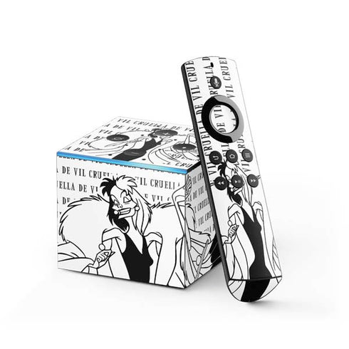 Disney Villains Cruella de Vil Black and White Fire TV Cube Skin