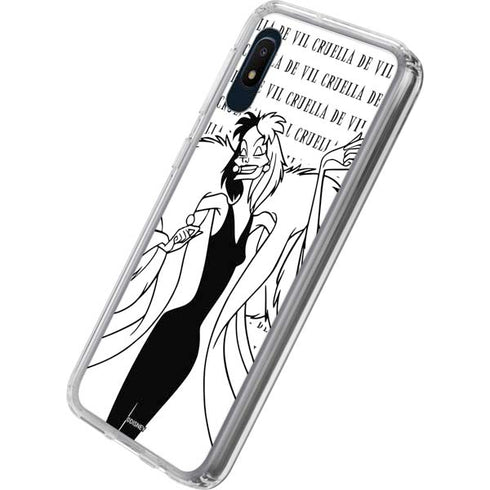 Disney Villains Cruella de Vil Black and White Galaxy A10e Clear Case