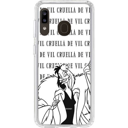 Disney Villains Cruella de Vil Black and White Galaxy A20 Clear Case