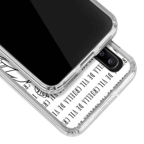 Disney Villains Cruella de Vil Black and White Galaxy A30 Clear Case
