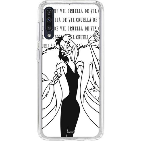 Disney Villains Cruella de Vil Black and White Galaxy A50 Clear Case