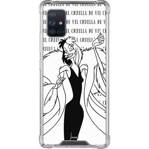Disney Villains Cruella de Vil Black and White Galaxy A51 5G Clear Case