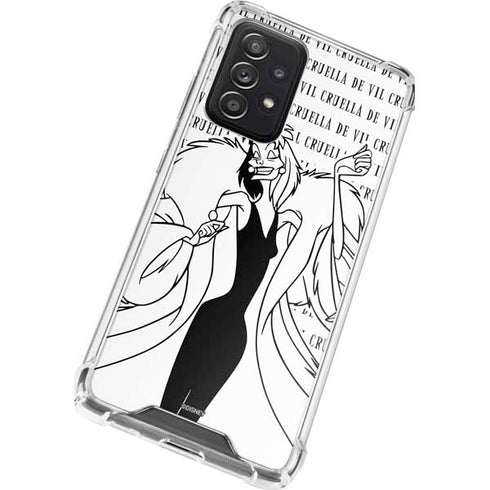 Disney Villains Cruella de Vil Black and White Galaxy A52 5G Clear Case