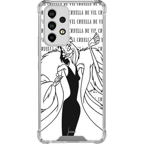 Disney Villains Cruella de Vil Black and White Galaxy A53 5G Clear Case