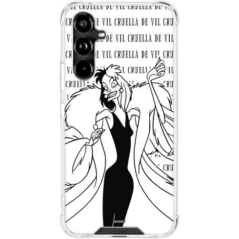 Disney Villains Cruella de Vil Black and White Galaxy A54 5G Clear Case