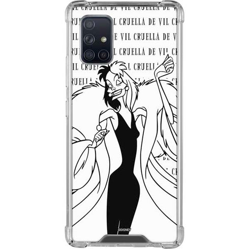 Disney Villains Cruella de Vil Black and White Galaxy A71 5G Clear Case
