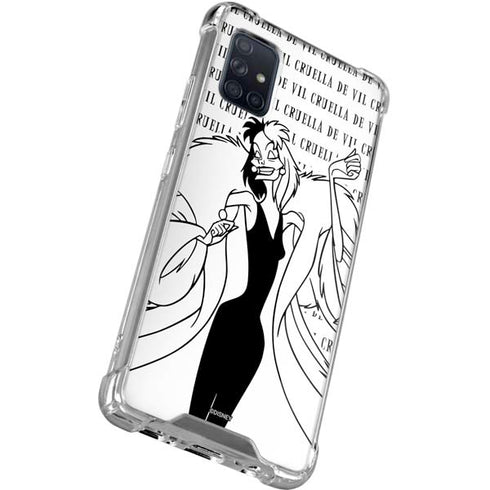 Disney Villains Cruella de Vil Black and White Galaxy A71 5G Clear Case