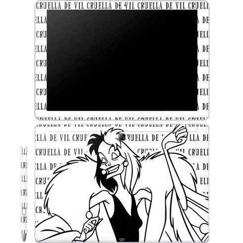 Disney Villains Cruella de Vil Black and White Galaxy Book 12in Skin