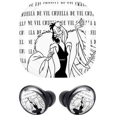 Disney Villains Cruella de Vil Black and White Galaxy Buds Pro Skin