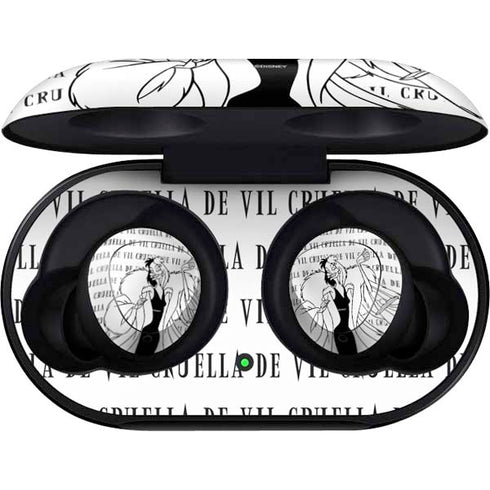 Disney Villains Cruella de Vil Black and White Galaxy Buds Skin