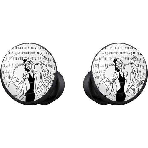 Disney Villains Cruella de Vil Black and White Galaxy Buds Skin