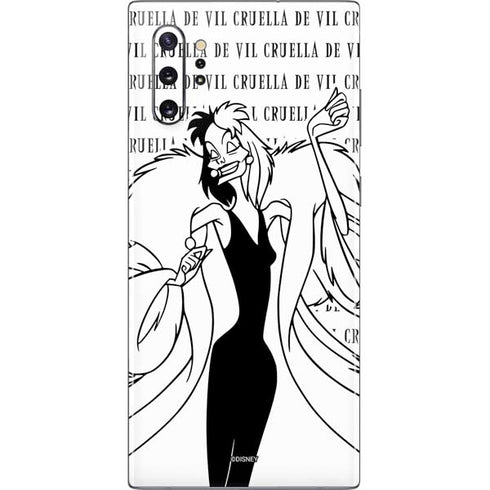 Disney Villains Cruella de Vil Black and White Galaxy Note 10 Plus Skin