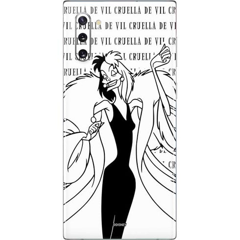 Disney Villains Cruella de Vil Black and White Galaxy Note 10 Skin