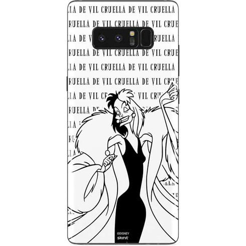 Disney Villains Cruella de Vil Black and White Galaxy Note 8 Skin