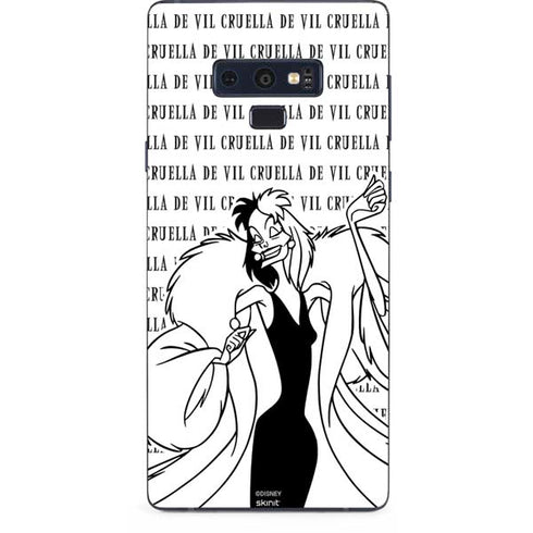 Disney Villains Cruella de Vil Black and White Galaxy Note 9 Skin