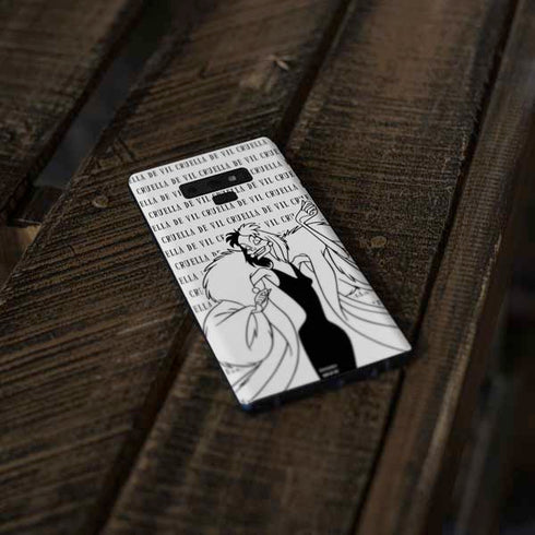 Disney Villains Cruella de Vil Black and White Galaxy Note 9 Skin