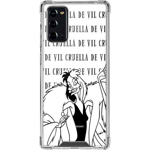 Disney Villains Cruella de Vil Black and White Galaxy Note20 5G Clear Case
