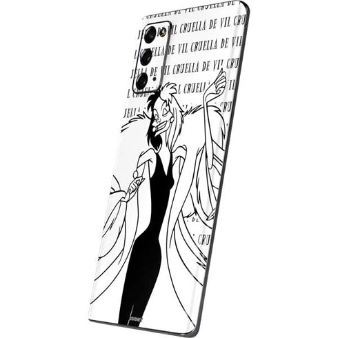 Disney Villains Cruella de Vil Black and White Galaxy Note20 5G Skin