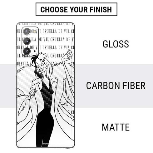 Disney Villains Cruella de Vil Black and White Galaxy Note20 5G Skin