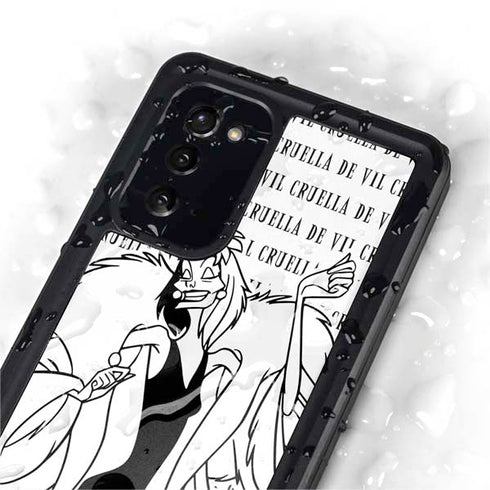 Disney Villains Cruella de Vil Black and White Galaxy Note20 5G Waterproof Case