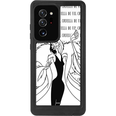 Disney Villains Cruella de Vil Black and White Galaxy Note20 Ultra 5G Waterproof Case