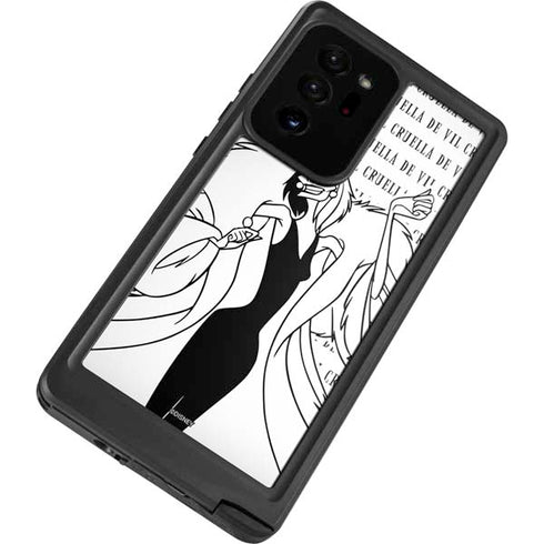 Disney Villains Cruella de Vil Black and White Galaxy Note20 Ultra 5G Waterproof Case