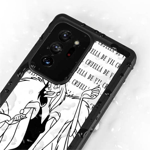 Disney Villains Cruella de Vil Black and White Galaxy Note20 Ultra 5G Waterproof Case