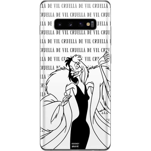 Disney Villains Cruella de Vil Black and White Galaxy S10 Plus Skin
