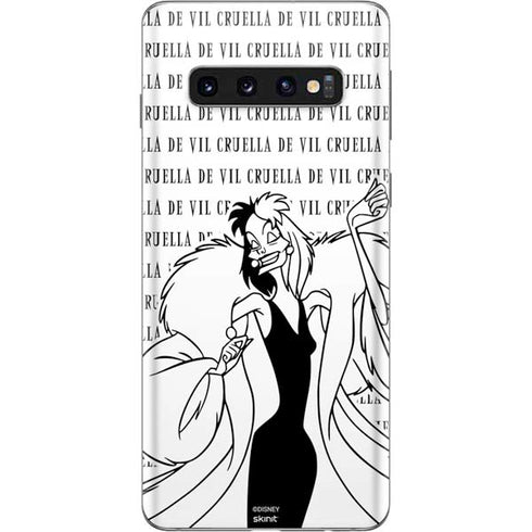Disney Villains Cruella de Vil Black and White Galaxy S10 Skin