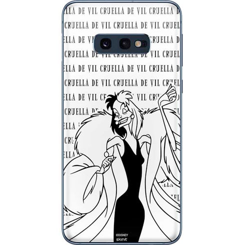 Disney Villains Cruella de Vil Black and White Galaxy S10e Skin