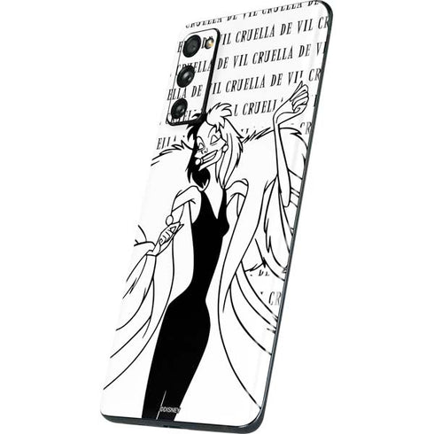 Disney Villains Cruella de Vil Black and White Galaxy S20 Fan Edition Skin