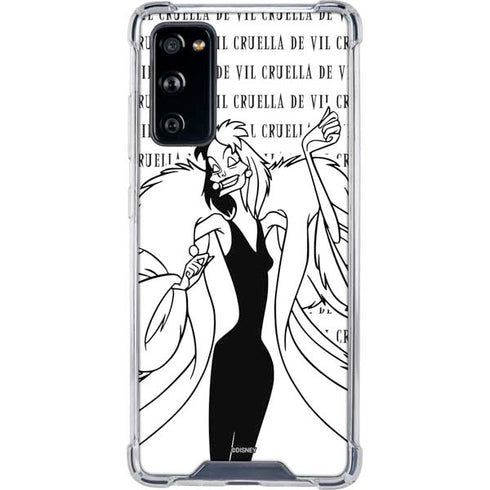 Disney Villains Cruella de Vil Black and White Galaxy S20 FE Clear Case