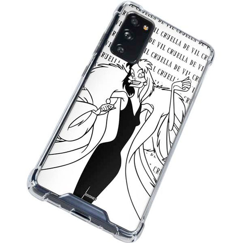 Disney Villains Cruella de Vil Black and White Galaxy S20 FE Clear Case